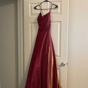Red and Gold Formal/prom  Dress